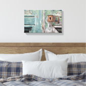 Alt gechippte blaue gestrichene Tür Leinwanddruck (Insitu (Schlafzimmer))