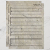 Alt gefestigte Blank Sheet Music Bass Clef (Vorne/Hinten)