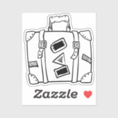 Alt gepflegter, gut reisender Koffer mit Gurten Aufkleber (Blatt)