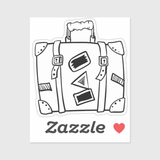 Alt gepflegter, gut reisender Koffer mit Gurten Aufkleber (Blatt)