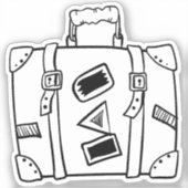 Alt gepflegter, gut reisender Koffer mit Gurten Aufkleber (Vorderseite)