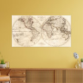 Alt gestaltete Weltkarte (1795) Leinwanddruck (Insitu (Wohnzimmer))