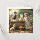 Alt gestalteter Lemonade-Stand hat einen guten Som Karte (Vorderseite/Rückseite Beispiel)