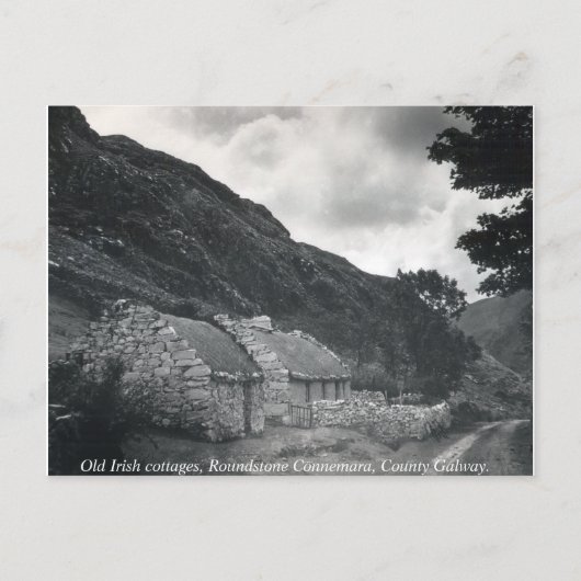 Alt irisch schmierte Hütten, Galway Irland Postkarte (Vorderseite)