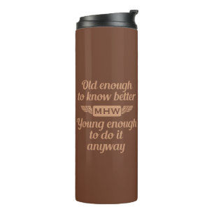"Alt & Jung", kundenspezifische Monogramm-Wäsche Thermosbecher