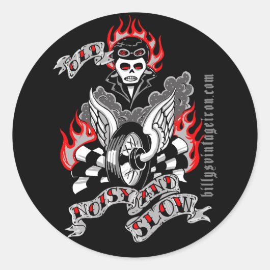 Alt, laut und langsam (Farbe) Runder Aufkleber (Vorderseite)