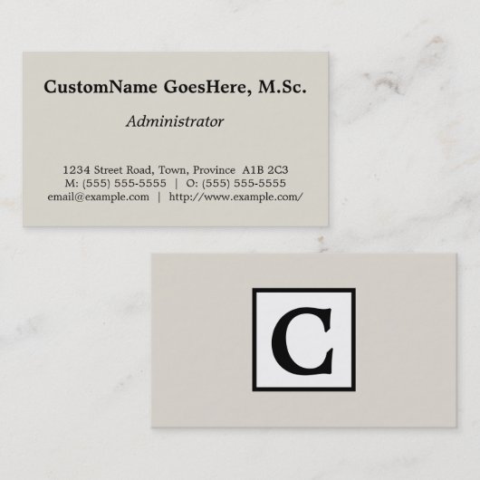 Alt modische Administratorkarte Visitenkarte (Vorne/Hinten)