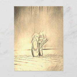 Alt modische Ballerina Ballettschuhe Vintager Stil Postkarte