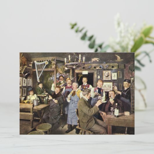 Alt modische Bar mit Leuten feiern, ein Party (Stehend Vorderseite)