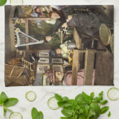 Alt modische Bar mit Leuten feiern, ein Party Geschirrtuch (Gefaltet)