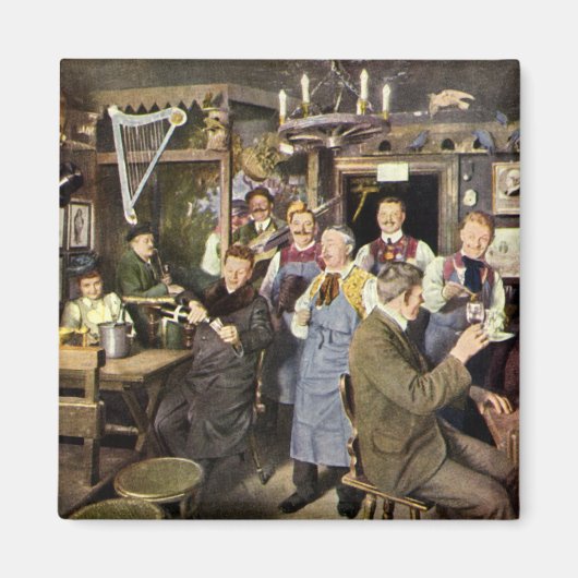 Alt modische Bar mit Leuten feiern, ein Party Magnet (Vorne)