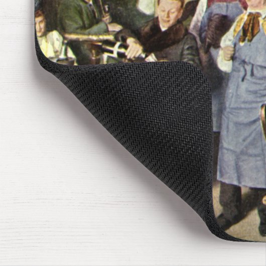 Alt modische Bar mit Leuten feiern, ein Party Mousepad (Ecke)