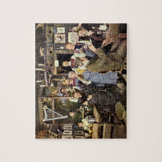 Alt modische Bar mit Leuten feiern, ein Party Puzzle (Vertikal)