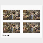 Alt modische Bar mit Leuten feiern, ein Party Rechteckiger Aufkleber (Blatt)