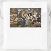 Alt modische Bar mit Leuten feiern, ein Party Rechteckiger Aufkleber (Tasche)