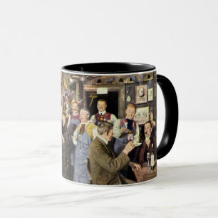 Alt modische Bar mit Leuten feiern, ein Party Tasse