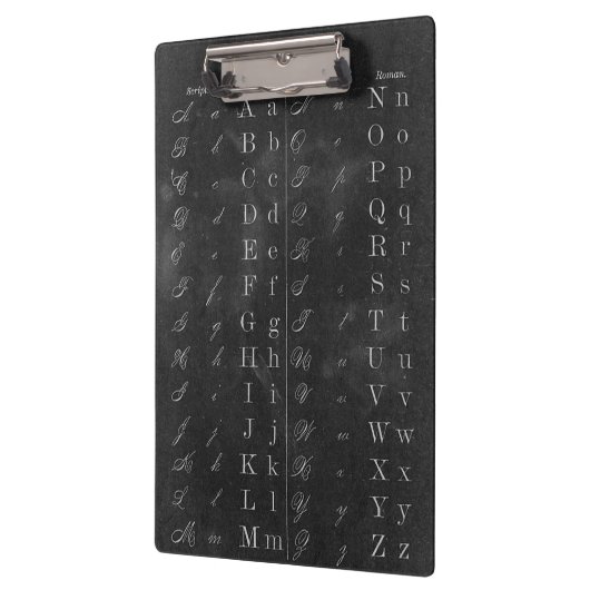 Alt modische Chalkboard Alphabet Clipboard Klemmbrett (Links)