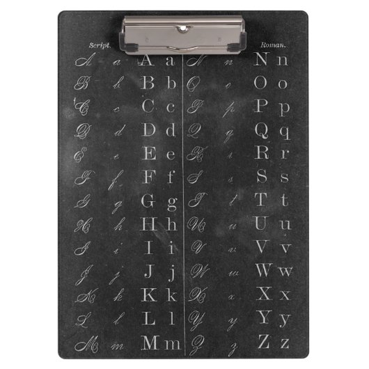 Alt modische Chalkboard Alphabet Clipboard Klemmbrett (Vorderseite)