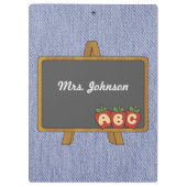 Alt modische Chalkboard Denim Clipboard Klemmbrett (Rückseite)