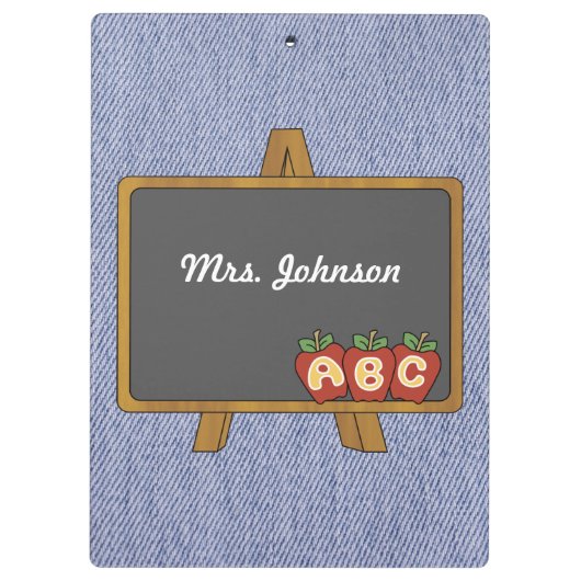 Alt modische Chalkboard Denim Clipboard Klemmbrett (Rückseite)