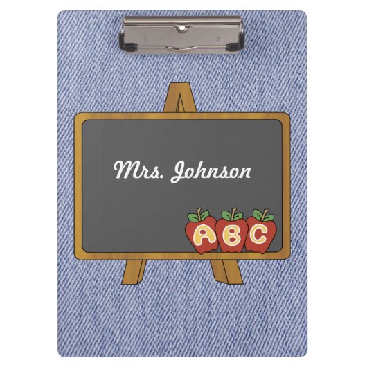 Alt modische Chalkboard Denim Clipboard Klemmbrett (Vorderseite)