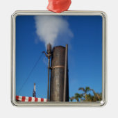 Alt-modische Dampfpfeife Silbernes Ornament (Vorne)