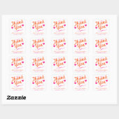 Alt modische Danke Stickers (Orange / Pink) (Blatt)