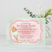 Alt modische Eiscreme Social! Einladung (Stehend Vorderseite)