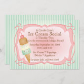 Alt modische Eiscreme Social! Einladung (Vorne/Hinten)