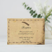 Alt modische Elegance Parchment Hochzeitsempfang Einladung (Stehend Vorderseite)