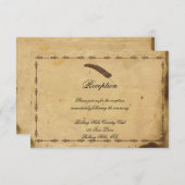 Alt modische Elegance Parchment Hochzeitsempfang Einladung (Vorne/Hinten)