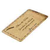 Alt modische Elegance Parchment Save the Date Magnet (Linke Seite)
