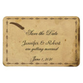 Alt modische Elegance Parchment Save the Date Magnet (Horizontal)