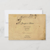 Alt modische Elegance Perchment Quill Response RSVP Karte (Vorderseite)