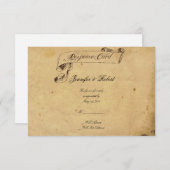 Alt modische Elegance Perchment Quill Response RSVP Karte (Vorne/Hinten)