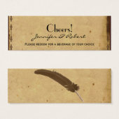 Alt modische Elegance Wedding Drinks Tickets (Vorne & Hinten)