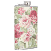 Alt modische Eleganpink und Rote Rosen Flachmann (Rechts)