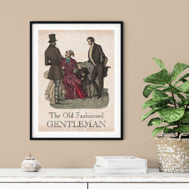 Alt-modische Gentlemen Biedermeier Periode Poster