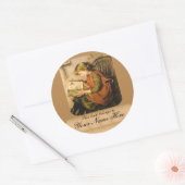 Alt modische Girl Reading Runder Aufkleber (Umschlag)