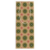 Alt-modische grüne Pine Red Lace Weihnachten Geschenktüte Für Weinflaschen (Rückseite)