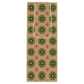 Alt-modische grüne Pine Red Lace Weihnachten Geschenktüte Für Weinflaschen (Vorderseite)