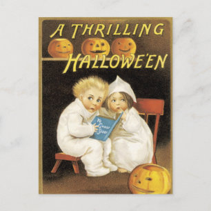 Alt modische Halloween Ghost Story Kids Postkarte