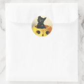 Alt modische Halloween-Katze Runder Aufkleber (Tasche)