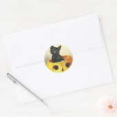 Alt modische Halloween-Katze Runder Aufkleber (Umschlag)