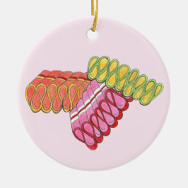 Alt modische Hard Ribbon Candy Weihnachtsfeiertag Keramikornament