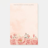 Alt modische Korallen Rose Personalisiert Post-it Klebezettel (Vorderseite)
