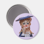 Alt modische Lady Head Vase Hat Hand Eyelashes Magnet (Vorderseite/Rückseite)