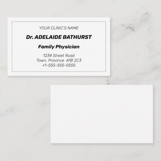 Alt modische, nostalgische Visitenkarte (Vorne/Hinten)