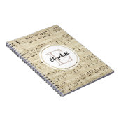 Alt modische Notenmonogramm Notizblock (Rechte Seite)