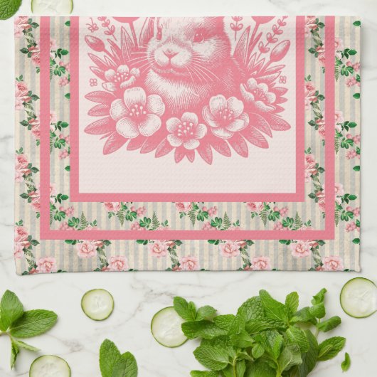 Alt modische Pink Ostersonne Geschirrtuch (Gefaltet)